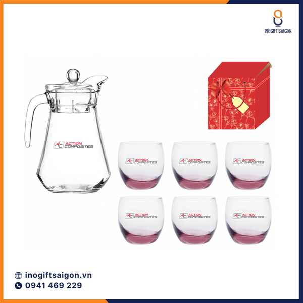 Quà tặng bình ly thủy tinh in logo theo yêu cầu