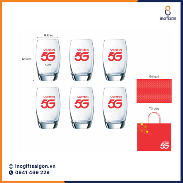 Bộ ly thủy tinh in logo: Quà tặng doanh nghiệp số lượng lớn