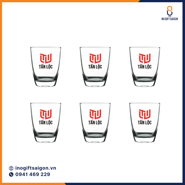 Xưởng sản xuất quà tặng bộ ly thủy tinh in logo giá tốt