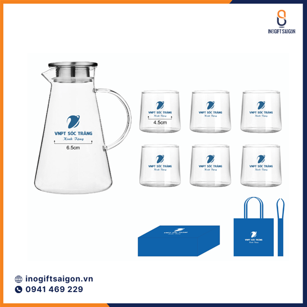 Bộ bình ly thủy tinh chịu nhiệt: Quà tặng nhân viên ý nghĩa