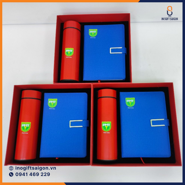 Set quà tặng sổ tay và bình giữ nhiệt 