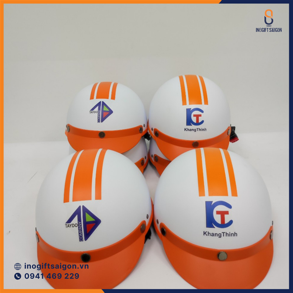 Nón bảo hiểm in logo công ty